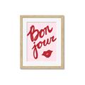 Picture of Red Bonjour Lip _GroupedProduct_Rectangle_Portrait_Framed_Matted_