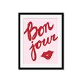 Picture of Red Bonjour Lip _GroupedProduct_Rectangle_Portrait_Framed_Matted_