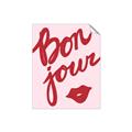 Picture of Red Bonjour Lip _GroupedProduct_Rectangle_Portrait_Unframed_Print_Only_