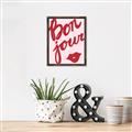 Picture of Red Bonjour Lip _GroupedProduct_Rectangle_Portrait_Canvas_Framed_