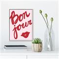 Picture of Red Bonjour Lip _GroupedProduct_Rectangle_Portrait_Canvas_Framed_