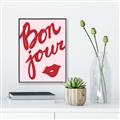 Picture of Red Bonjour Lip _GroupedProduct_Rectangle_Portrait_Canvas_Framed_