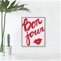 Picture of Red Bonjour Lip _GroupedProduct_Rectangle_Portrait_Canvas_Framed_
