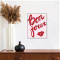 Picture of Red Bonjour Lip _GroupedProduct_Rectangle_Portrait_Canvas_Framed_