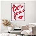 Picture of Red Bonjour Lip _GroupedProduct_Rectangle_Portrait_Canvas_Framed_