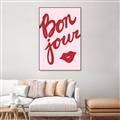 Picture of Red Bonjour Lip _GroupedProduct_Rectangle_Portrait_Canvas_Framed_