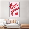 Picture of Red Bonjour Lip _GroupedProduct_Rectangle_Portrait_Canvas_Framed_