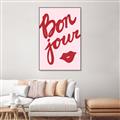 Picture of Red Bonjour Lip _GroupedProduct_Rectangle_Portrait_Canvas_Framed_