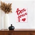 Picture of Red Bonjour Lip _GroupedProduct_Rectangle_Portrait_Unframed_Print_Only_
