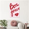 Picture of Red Bonjour Lip _GroupedProduct_Rectangle_Portrait_Unframed_Print_Only_