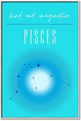Picture of Pisces Zodiac Print Art