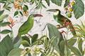 Picture of Green Nostalgic Tropical Birds _GroupedProduct_Rectangle_Landscape_Unframed_Print_Only_