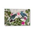 Picture of Blue Nostalgic Tropical Parrot Birds _GroupedProduct_Rectangle_Landscape_Canvas_