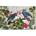 Picture of Blue Nostalgic Tropical Parrot Birds _GroupedProduct_Rectangle_Landscape_Canvas_