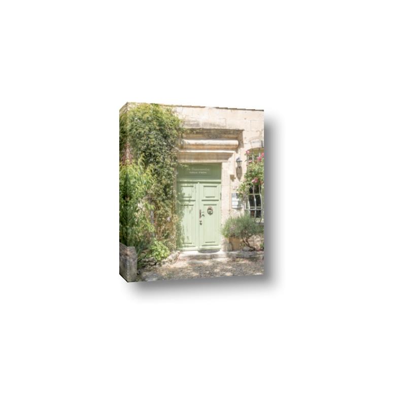 Picture of Pastel Green Door in Spring _GroupedProduct_Rectangle_Portrait_Photography _GroupedProduct_Rectangle_Portrait_Canvas_
