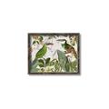 Picture of Green Nostalgic Tropical Birds _GroupedProduct_Rectangle_Landscape_Canvas_Framed_