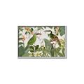Picture of Green Nostalgic Tropical Birds _GroupedProduct_Rectangle_Landscape_Canvas_Framed_