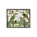 Picture of Green Nostalgic Tropical Birds _GroupedProduct_Rectangle_Landscape_Canvas_Framed_