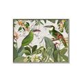 Picture of Green Nostalgic Tropical Birds _GroupedProduct_Rectangle_Landscape_Canvas_Framed_