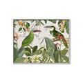 Picture of Green Nostalgic Tropical Birds _GroupedProduct_Rectangle_Landscape_Canvas_Framed_