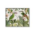 Picture of Green Nostalgic Tropical Birds _GroupedProduct_Rectangle_Landscape_Canvas_Framed_