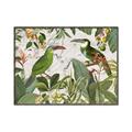 Picture of Green Nostalgic Tropical Birds _GroupedProduct_Rectangle_Landscape_Canvas_Framed_