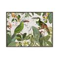 Picture of Green Nostalgic Tropical Birds _GroupedProduct_Rectangle_Landscape_Canvas_Framed_