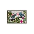 Picture of Blue Nostalgic Tropical Parrot Birds _GroupedProduct_Rectangle_Landscape_Canvas_Framed_