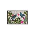 Picture of Blue Nostalgic Tropical Parrot Birds _GroupedProduct_Rectangle_Landscape_Canvas_Framed_
