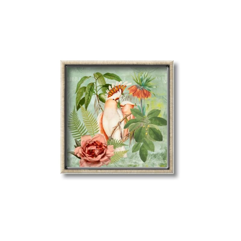 Picture of Tropical Paradise Cockatoos Bird _GroupedProduct_Square_Canvas_Framed_