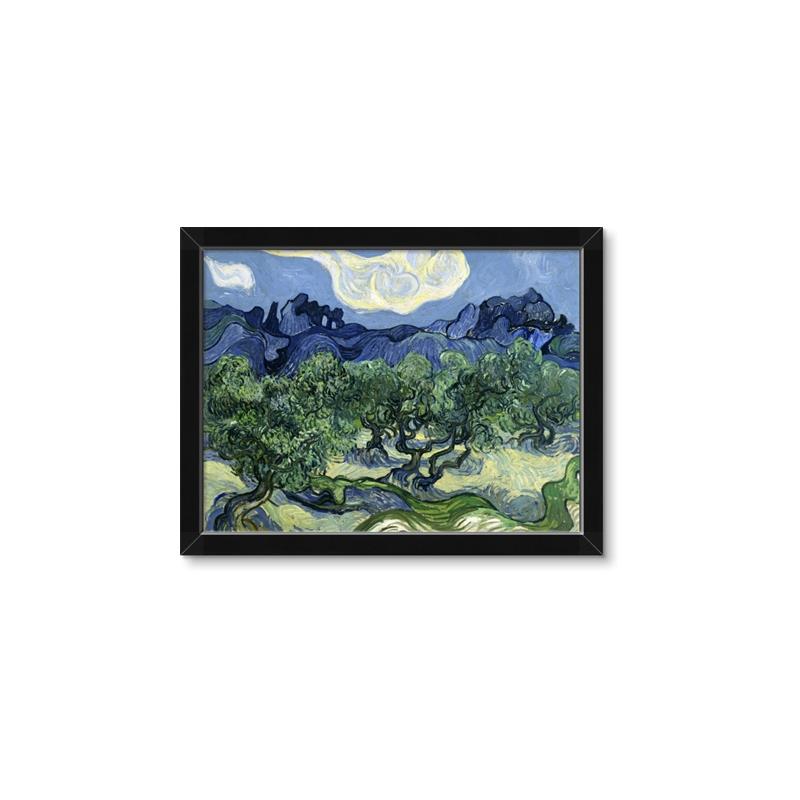 Picture of Vincent Van Gogh's Olive Trees With the Alpilles (1889) _GroupedProduct_Rectangle_Landscape_Framed_Matted_