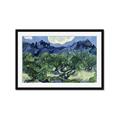 Picture of Vincent Van Gogh's Olive Trees With the Alpilles (1889) _GroupedProduct_Rectangle_Landscape_Framed_Matted_