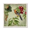 Picture of Tangerine Vintage Bird _GroupedProduct_Square_Framed_Matted_