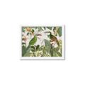 Picture of Green Nostalgic Tropical Birds _GroupedProduct_Rectangle_Landscape_Framed_Matted_