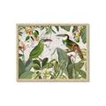 Picture of Green Nostalgic Tropical Birds _GroupedProduct_Rectangle_Landscape_Framed_Matted_