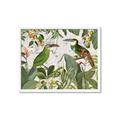 Picture of Green Nostalgic Tropical Birds _GroupedProduct_Rectangle_Landscape_Framed_Matted_
