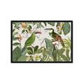 Picture of Green Nostalgic Tropical Birds _GroupedProduct_Rectangle_Landscape_Framed_Matted_