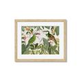 Picture of Green Nostalgic Tropical Birds _GroupedProduct_Rectangle_Landscape_Framed_Matted_