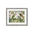 Picture of Green Nostalgic Tropical Birds _GroupedProduct_Rectangle_Landscape_Framed_Matted_
