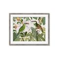 Picture of Green Nostalgic Tropical Birds _GroupedProduct_Rectangle_Landscape_Framed_Matted_