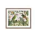 Picture of Green Nostalgic Tropical Birds _GroupedProduct_Rectangle_Landscape_Framed_Matted_