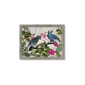 Picture of Blue Nostalgic Tropical Parrot Birds _GroupedProduct_Rectangle_Landscape_Framed_Matted_