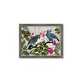 Picture of Blue Nostalgic Tropical Parrot Birds _GroupedProduct_Rectangle_Landscape_Framed_Matted_
