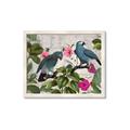 Picture of Blue Nostalgic Tropical Parrot Birds _GroupedProduct_Rectangle_Landscape_Framed_Matted_