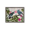 Picture of Blue Nostalgic Tropical Parrot Birds _GroupedProduct_Rectangle_Landscape_Framed_Matted_