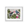 Picture of Blue Nostalgic Tropical Parrot Birds _GroupedProduct_Rectangle_Landscape_Framed_Matted_