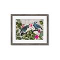Picture of Blue Nostalgic Tropical Parrot Birds _GroupedProduct_Rectangle_Landscape_Framed_Matted_