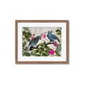 Picture of Blue Nostalgic Tropical Parrot Birds _GroupedProduct_Rectangle_Landscape_Framed_Matted_