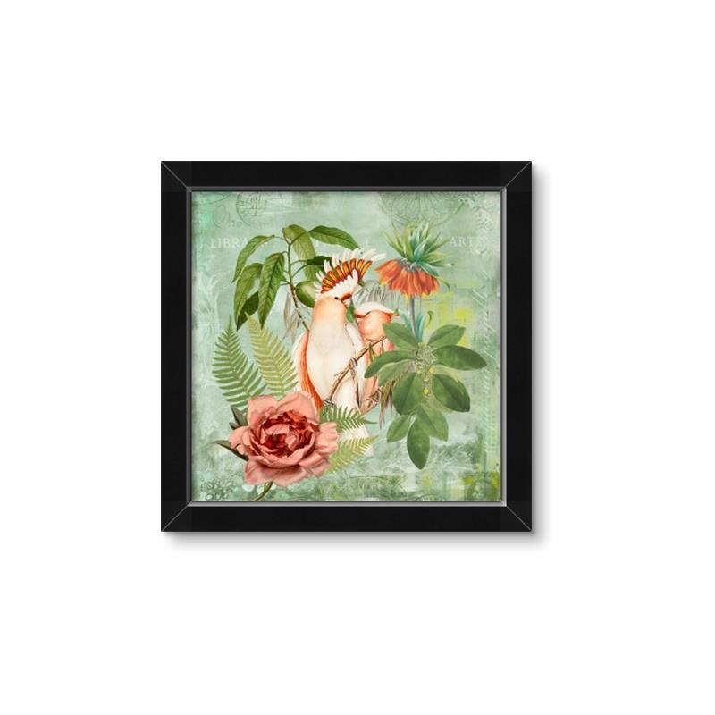 Picture of Tropical Paradise Cockatoos Bird _GroupedProduct_Square_Framed_Matted_