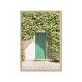 Picture of Green Door with Lush Leaves _GroupedProduct_Rectangle_Portrait_Photography _GroupedProduct_Rectangle_Portrait_Framed_Matted_